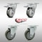 Service Caster 4 Inch SS Gray Polyurethane Top Plate Caster Total Lock Brakes SCC, 2PK SCC-SSTTL20S414-PPUB-2-S-2 - alternate 1